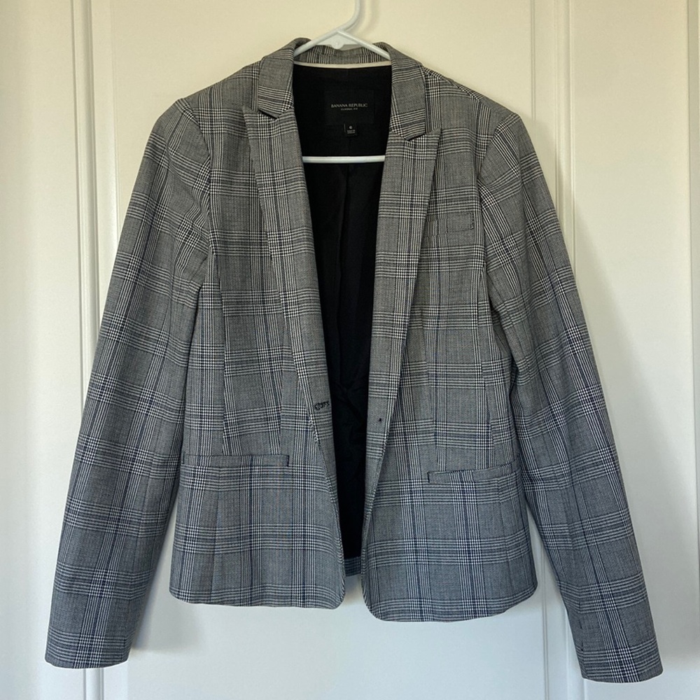 Banana Republic Classic Fit Plaid Blazer